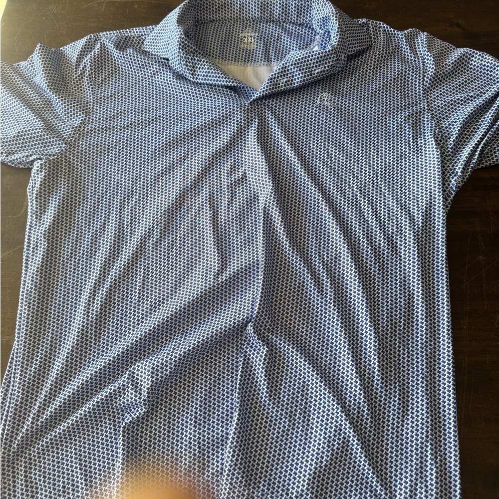 Rhoback Men's Blue Geometric Polo